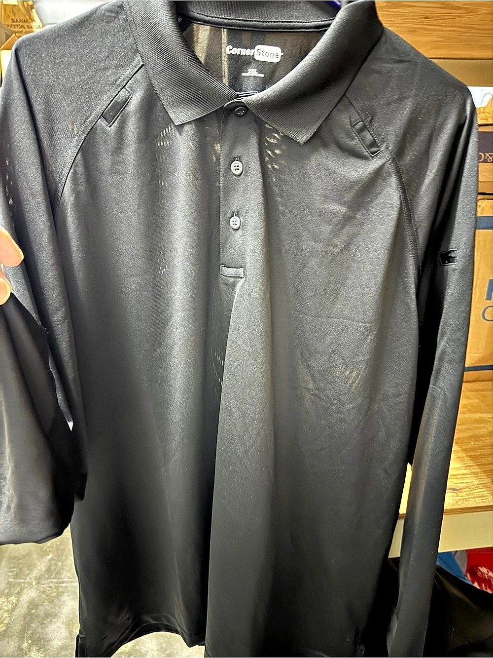 CornerStone Select Long Sleeve Snag-Proof Tactical Polo Tactical Polo Black 2XL